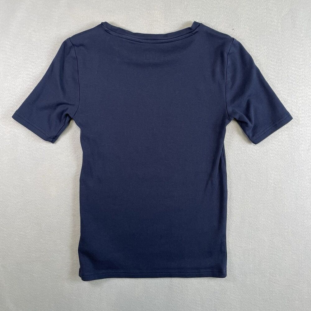 GAP Modern T Shirt Womens S Navy Blue Round Neck Classic Cotton Basics - Picture 4 of 5